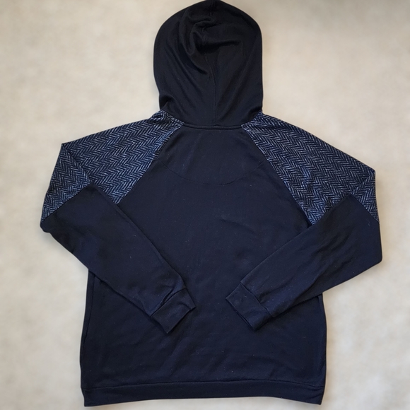 ​Vera Wang Simply Vera Black & Gray Herringbone Hoodie - Size M - Picture 4 of 7